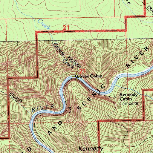 Topographic Map of Granes Cabin, CA