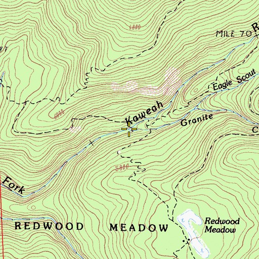 Topographic Map of Granite Creek, CA