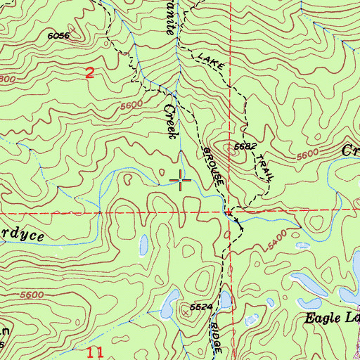 Topographic Map of Granite Creek, CA