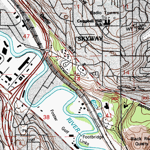 Topographic Map of Vue Mobile Home Park, WA