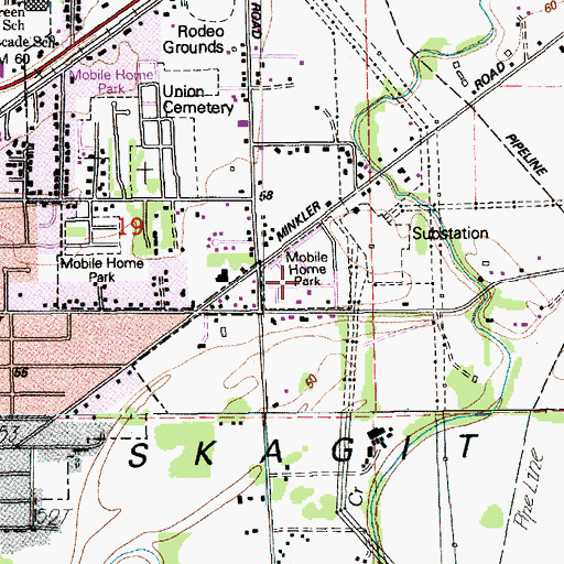 Topographic Map of Van Fleet Mobile Home Park, WA
