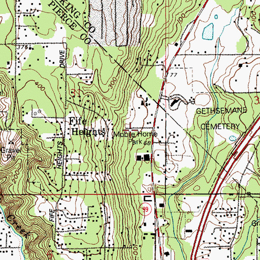 Topographic Map of Spring Valley Mobile Home Park, WA