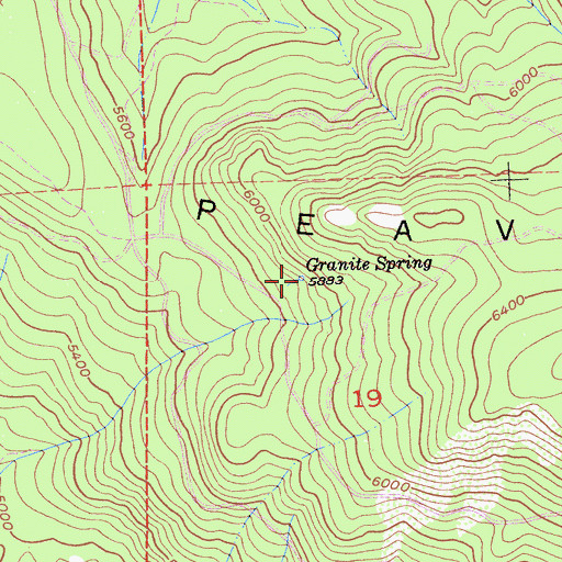 Topographic Map of Granite Spring, CA