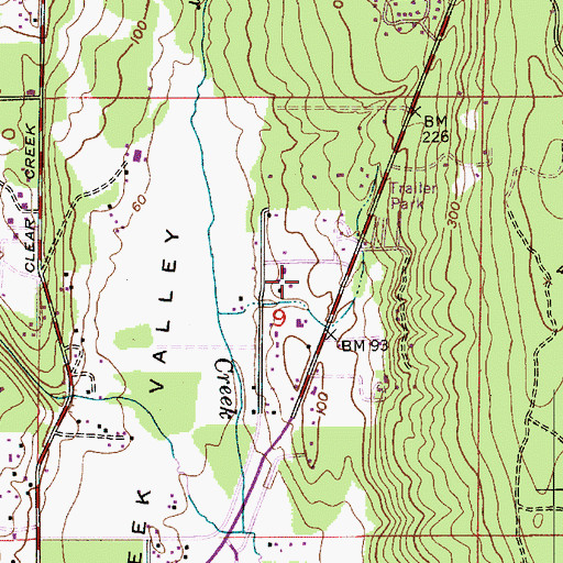 Topographic Map of Clearbrook Inn Living Center, WA