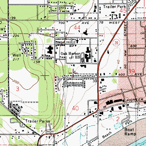 Topographic Map of Homeplace Special Care Center at Oak Harbor, WA