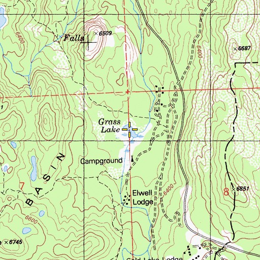 Topographic Map of Grass Lake, CA