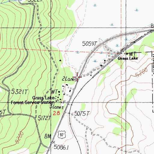 Topographic Map of Grass Lake, CA