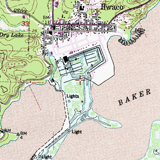Topographic Map of Ilwaco Port Boat Launch, WA