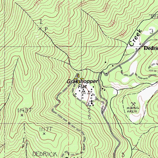 Topographic Map of Grasshopper Flat, CA