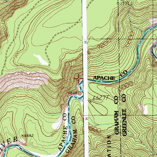 Topographic Map of Bear Creek, AZ