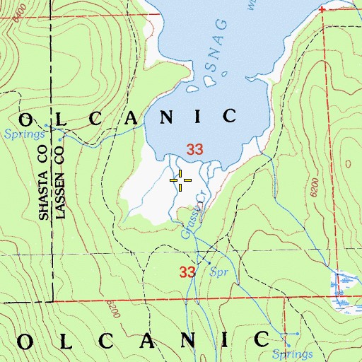 Topographic Map of Grassy Creek, CA