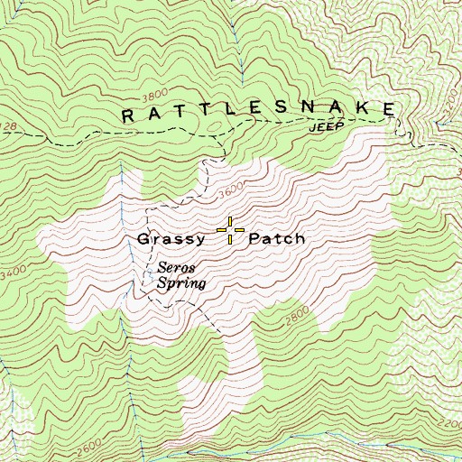 Topographic Map of Grassy Patch, CA