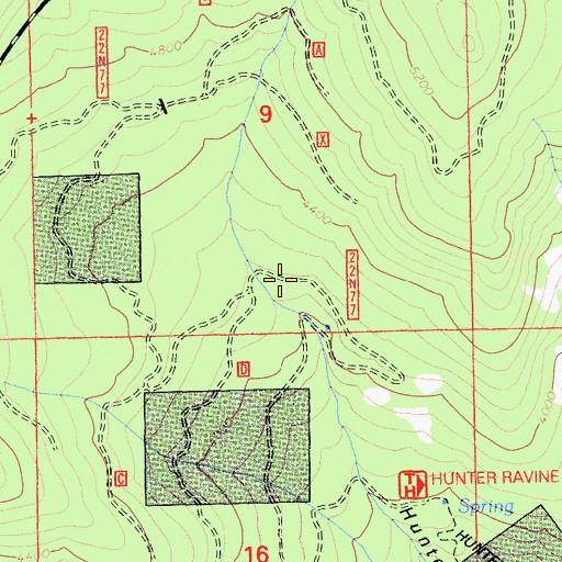 Topographic Map of Gravel Range Creek, CA