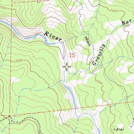 Topographic Map of Gravelly Bar Creek, CA