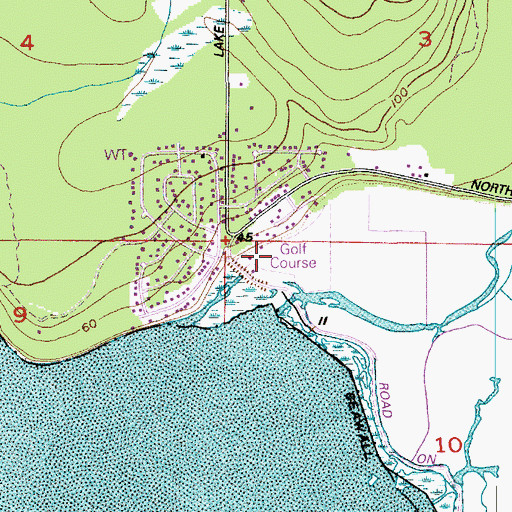 Topographic Map of Sandy Point Golf Course, WA