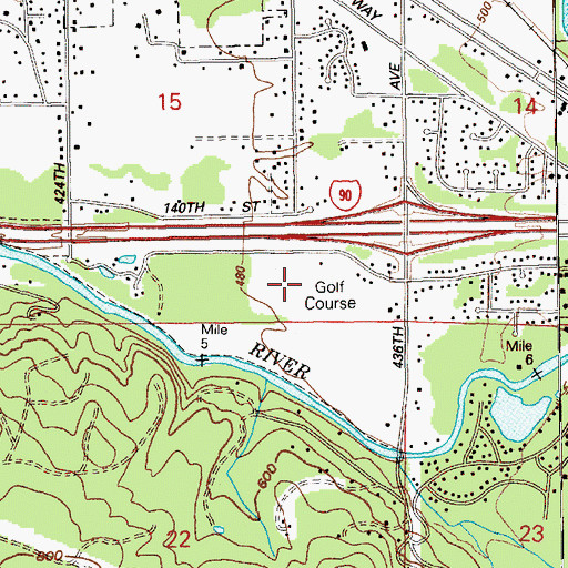 Topographic Map of Cascade Golf Course, WA