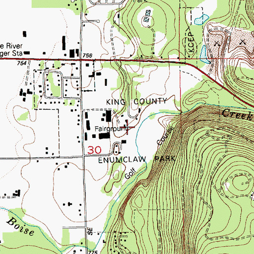 Topographic Map of Enumclaw Golf Course, WA