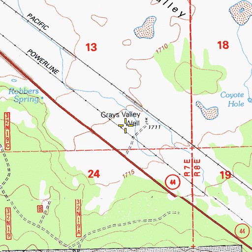 Topographic Map of Grays Valley Well, CA