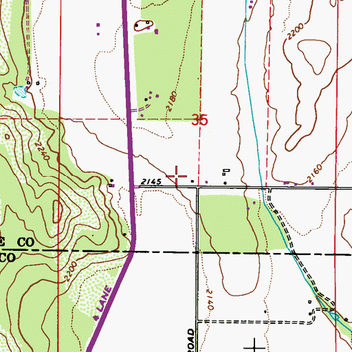 Topographic Map of Peaceful Valley Church, WA