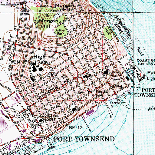 Topographic Map of Port Townsend Friends Meetinghouse, WA