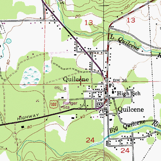 Topographic Map of Quilcene Assembly of God Church, WA