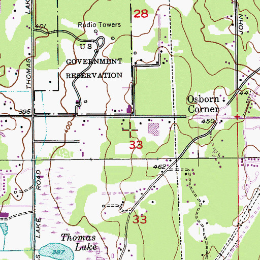 Topographic Map of Advent Lutheran Church, WA