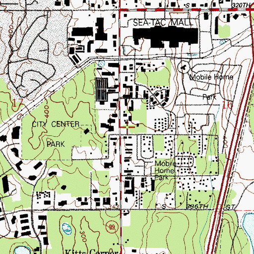 Topographic Map of Calvary Chapel Federal Way, WA