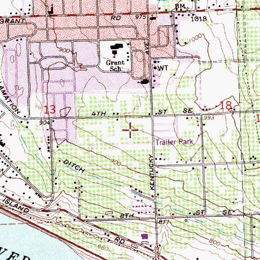 Topographic Map of Eastmont Baptist Church, WA