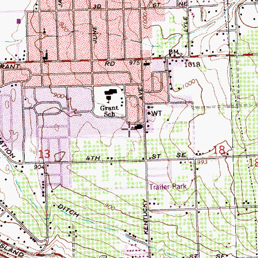 Topographic Map of Eastmont Presbyterian Church, WA