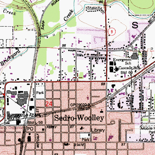 Topographic Map of Northern Peaks Christian Fellowship Church, WA
