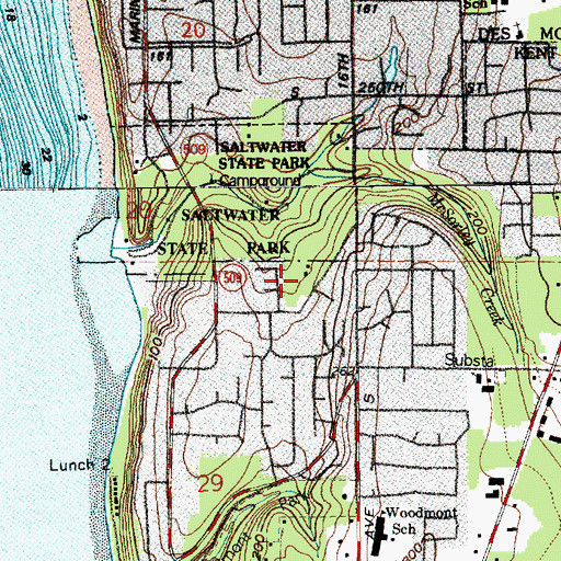 Topographic Map of Saltwater Unitarian Universalist First Church, WA