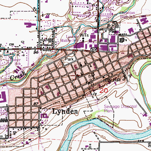Topographic Map of First Reformed Church, WA