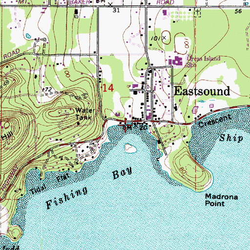 Topographic Map of Emmanuel Episcopal Church, WA