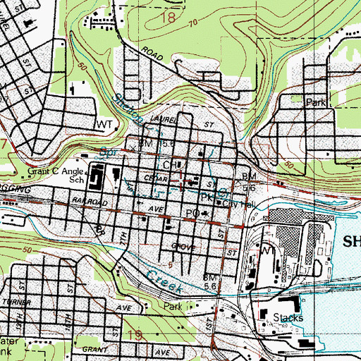 Topographic Map of Saint Edward's Catholic Church, WA