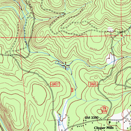 Topographic Map of Grizzly Creek, CA