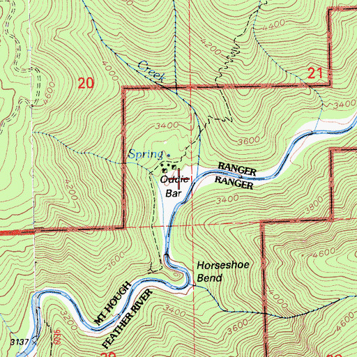 Topographic Map of Grizzly Creek, CA