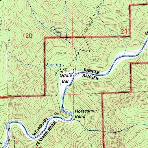 Topographic Map of Grizzly Creek, CA