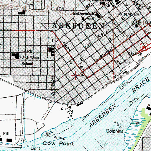 Topographic Map of Harbor Praise Center, WA