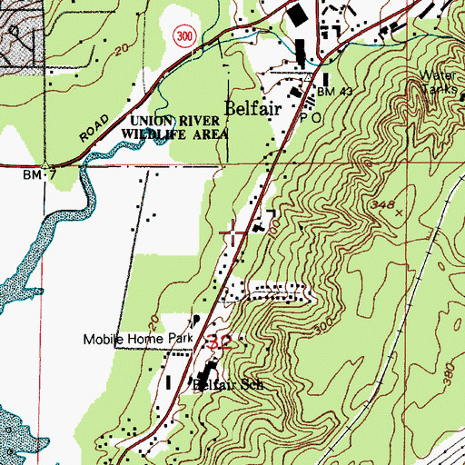 Topographic Map of Belfair Community Baptist Church, WA