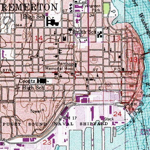 Topographic Map of Emmanuel Apostolic Church, WA