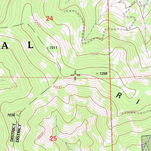 Topographic Map of Grizzly Ridge, CA