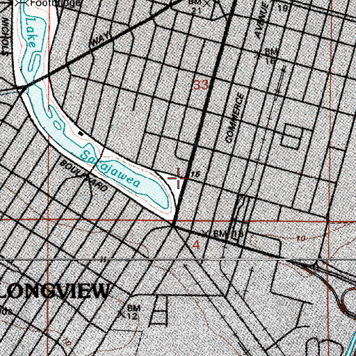 Topographic Map of Longview Church of the Nazarene, WA