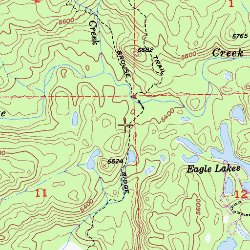 Topographic Map of Grouse Ridge Trail, CA