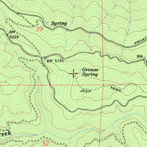 Topographic Map of Grouse Spring, CA