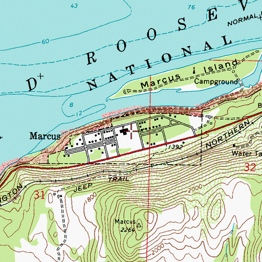 Topographic Map of Presbyterian Church of Marcus, WA