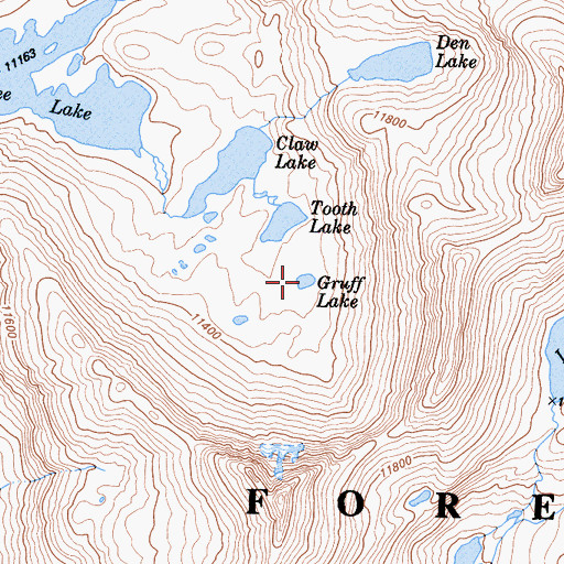 Topographic Map of Gruff Lake, CA
