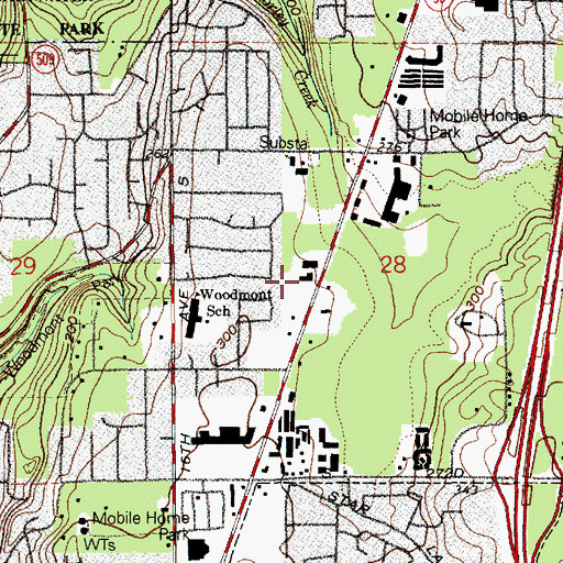 Topographic Map of Assembly of God Church, WA