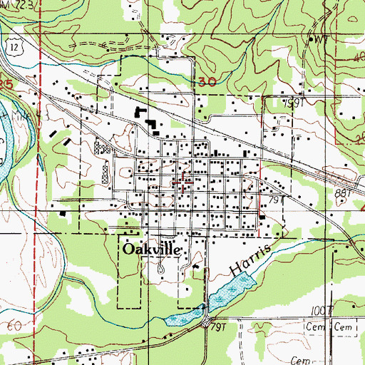 Topographic Map of Oakville Timberland Library, WA