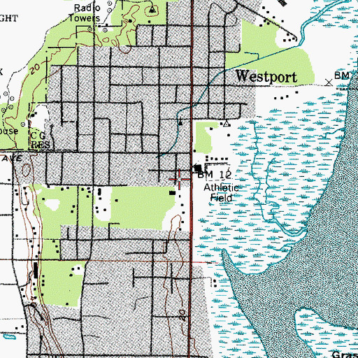 Topographic Map of Westport Timberland Library, WA