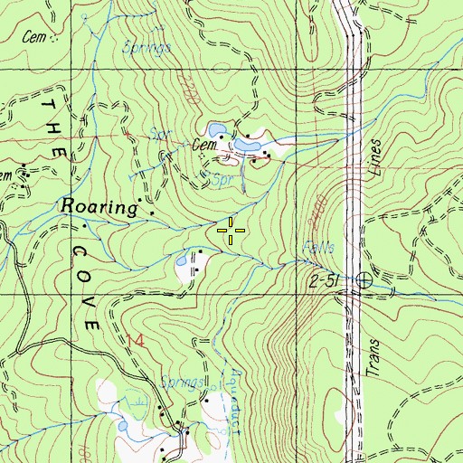 Topographic Map of Hall Creek, CA